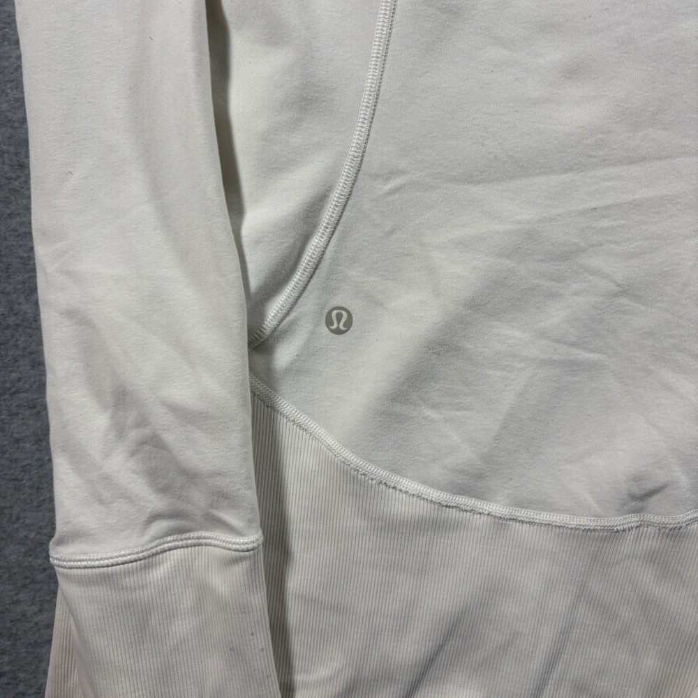 Lululemon Jacket Womens 10 White Full Zip Hooded Athletic Sweatshirt Y2K Gym - Picture 4 of 7